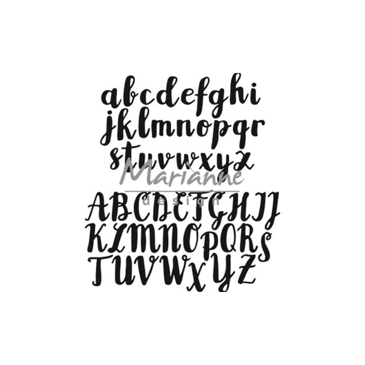 (CR1416)Craftables stencil Brush alphabet