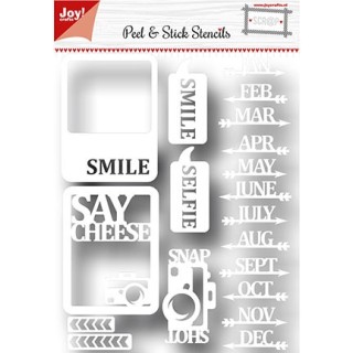 (6002/5002)Peel en Stick Stencils Say Cheese