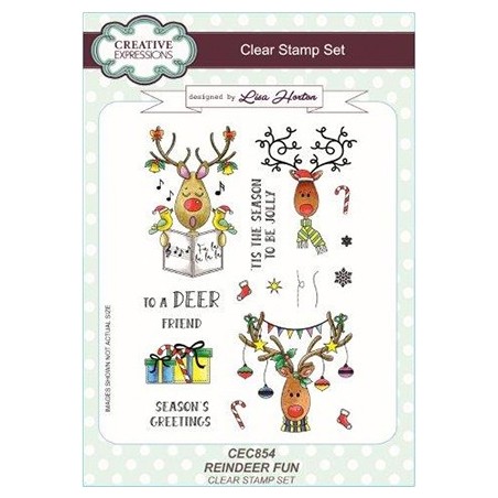 (CEC854)Clear Stamps set Reindeer Fun