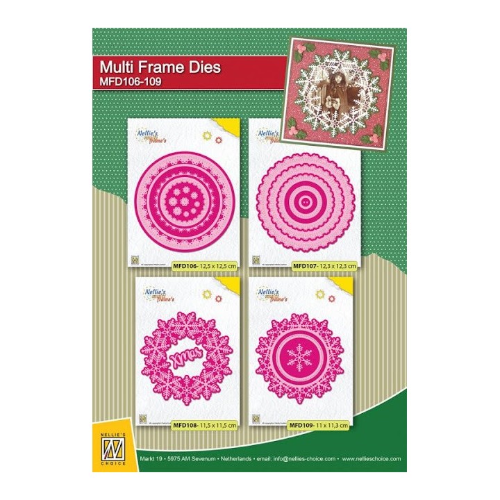 (MFD108)Nellie's Multi Frame Dies Wreath Xmas