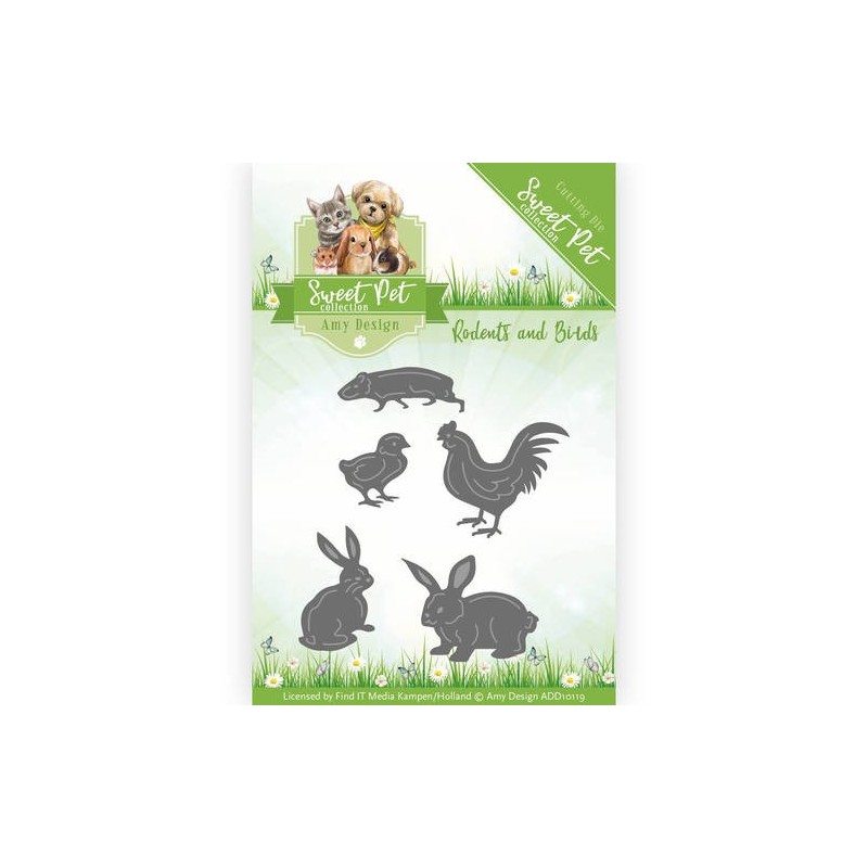 (ADD10119)Die - Amy Design - Sweet Pet - Rodents and Birds