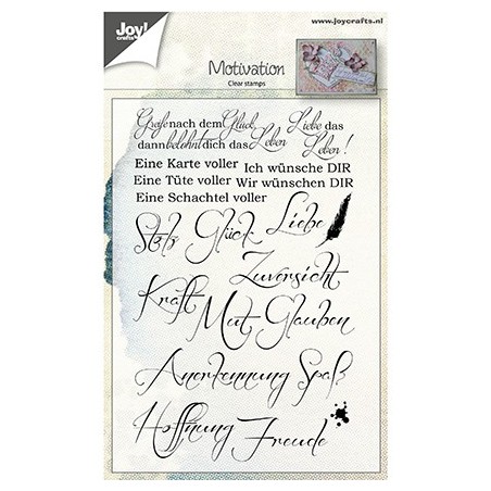 (6410/0452)Clear stamp Spreuken Motivatie Duits