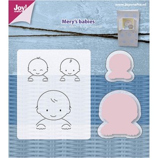 (6004/0018)Clear stamp / Stencil set Mery's Babies