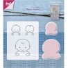 (6004/0018)Clear stamp / Stencil set Mery's Babies
