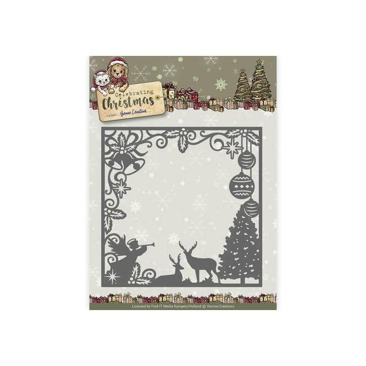 (YCD10115)Die - Yvonne Creations - Celebrating Christmas- Scene Square Frame