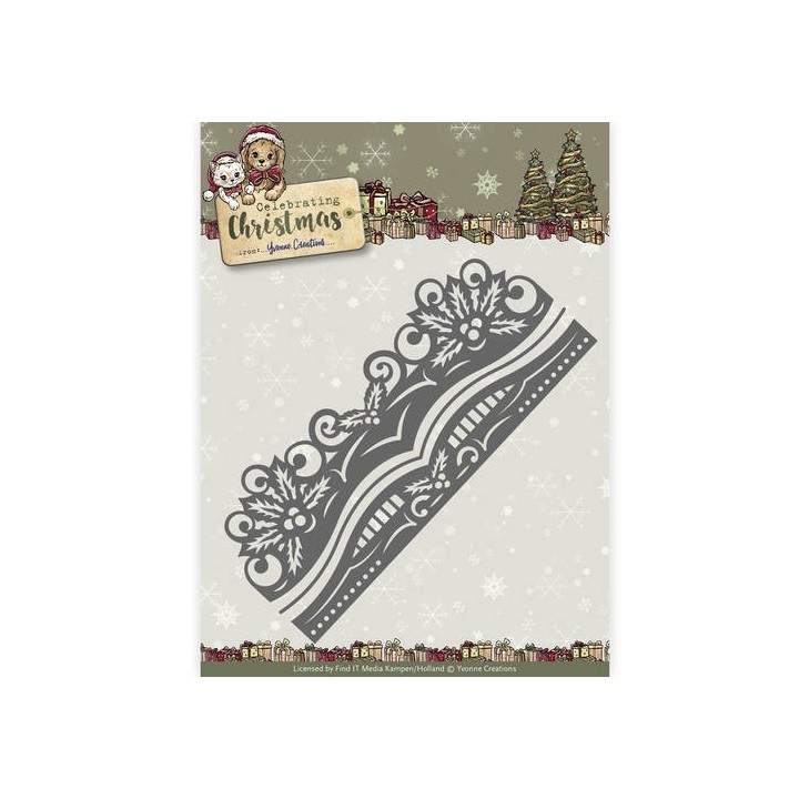 (YCD10112)Die - Yvonne Creations - Celebrating Christmas- Holly Border