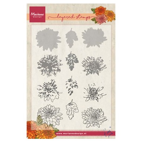 Marianne Design Layered Clear Stamp Chrysant TC0858