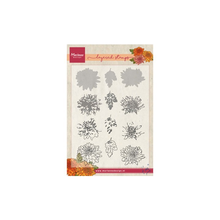 (TC0858)Clear stamp Tiny's chrysant (layering)
