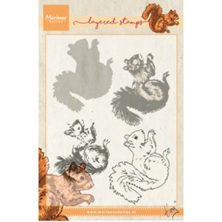 (TC0856)Clear stamp Tiny's squirrel (layering)