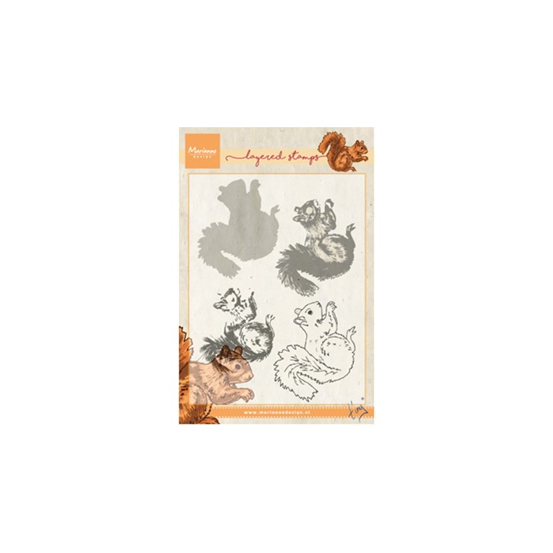(TC0856)Clear stamp Tiny's squirrel (layering)