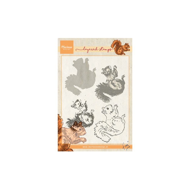 (TC0856)Clear stamp Tiny's squirrel (layering)