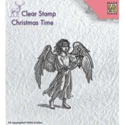 (CT021)Nellie's Choice Clear Stamp Christmas time Angel with lantern