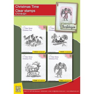 (CT021)Nellie's Choice Clear Stamp Christmas time Angel with lantern