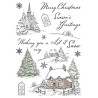 (AS006)Wild Rose Studio`s A5 stamp set Winter Cottages