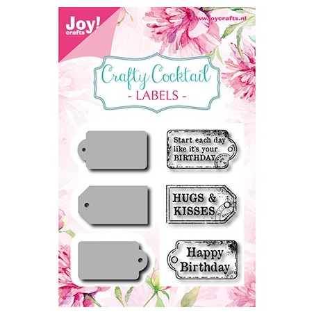(6004/0013)Clear stamp / Stencil set Crafty Cocktail- Labels
