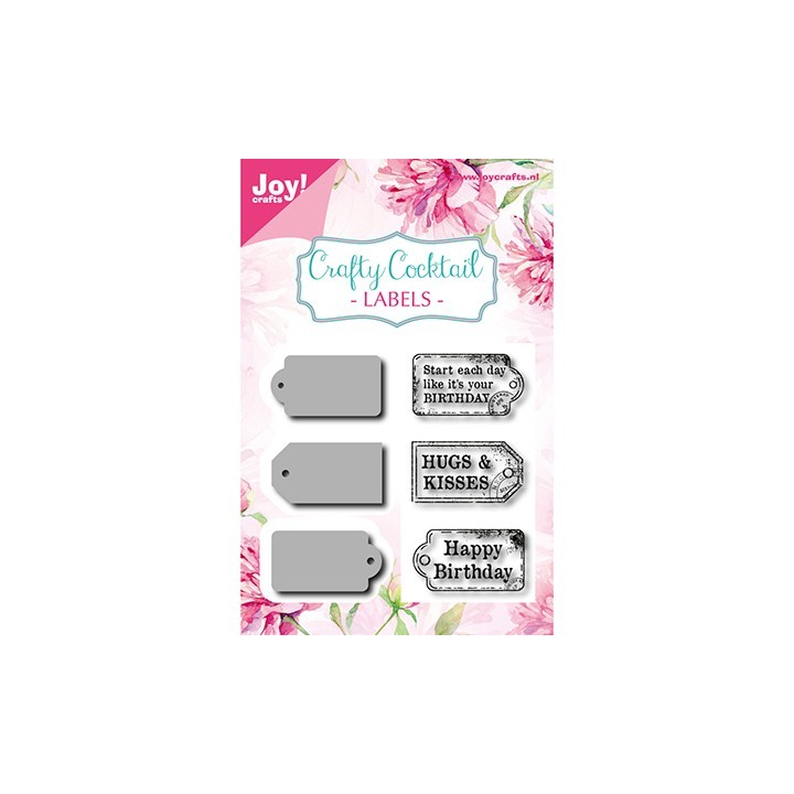(6004/0013)Clear stamp / Stencil set Crafty Cocktail- Labels