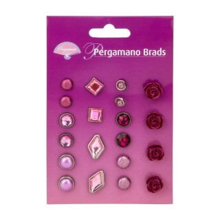 (PER-AC-70276-XX)PERGAMANO BRADS MIXED SET 1 RED ROSE