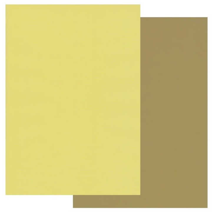 (GRO-AC-40771-A4)Groovi Parchment Paper A4 TWO PRIMROSE YELLOW & OLIVE GREEN