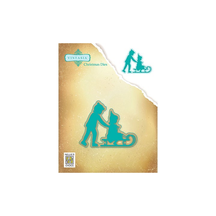 (VIND053)Nellie's Choice Vintasia Christmas Dies - sledging