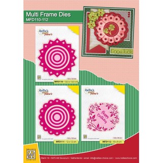 (MFD112)Nellie's Multi Frame Dies Flower wreath Happy Birthday