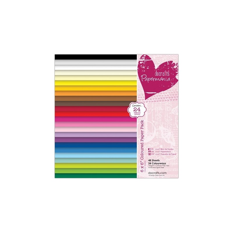 (PMA 160502)Coloured Paper Pack (48pk) 15 X 15 cm
