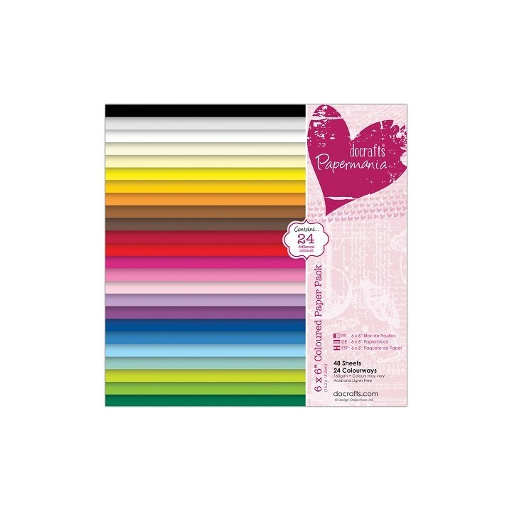 (PMA 160502)Coloured Paper Pack (48pk) 15 X 15 cm