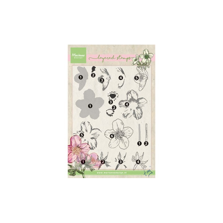 (TC0861)Clear stamp Tiny's helleborus (layering)