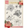 (TC0859)Clear stamp Tiny's poinsettia (layering)
