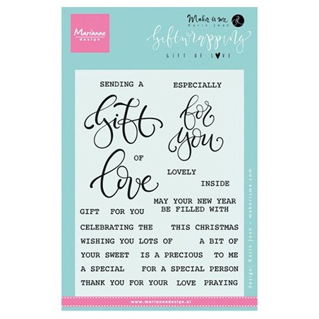 (KJ1718)Clear stamp Giftwrapping: Gift of love
