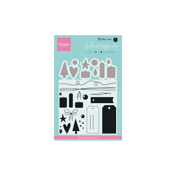 (KJ1716)Clear stamp Giftwrapping: Tags & threads