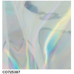 (CO725387)Couture Creations Heat Activated Foil Silver Iridescent Material Finish
