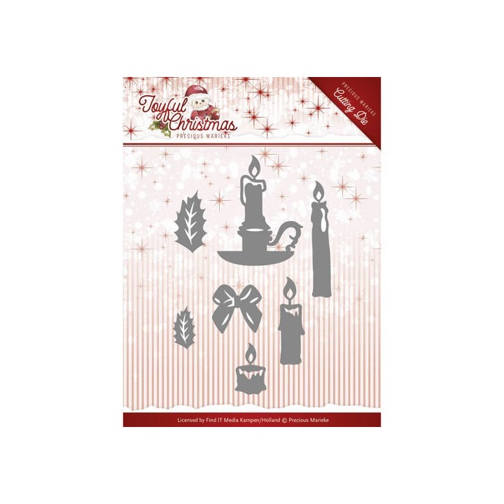 (PM10105)Die-Precious Marieke - Joyful Christmas - Christmas Candles