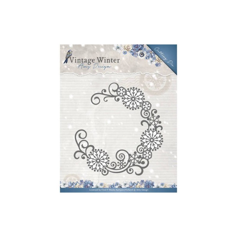 (ADD10122)Die - Amy Design - Vintage Winter - Snowflake Swirl Round