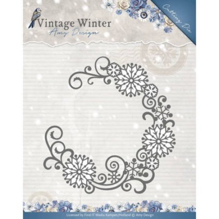 (ADD10122)Die - Amy Design - Vintage Winter - Snowflake Swirl Round