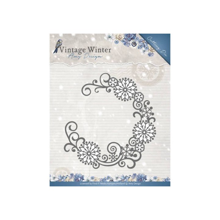 (ADD10122)Die - Amy Design - Vintage Winter - Snowflake Swirl Round