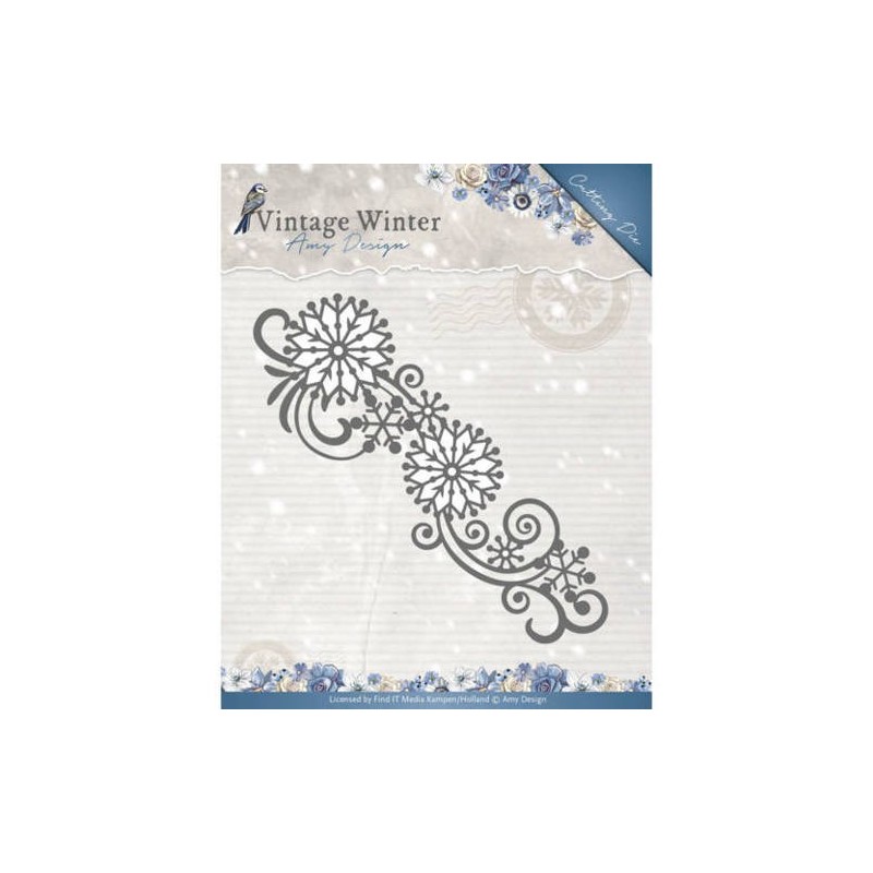 (ADD10123)Die - Amy Design - Vintage Winter - Snowflake Swirl Border