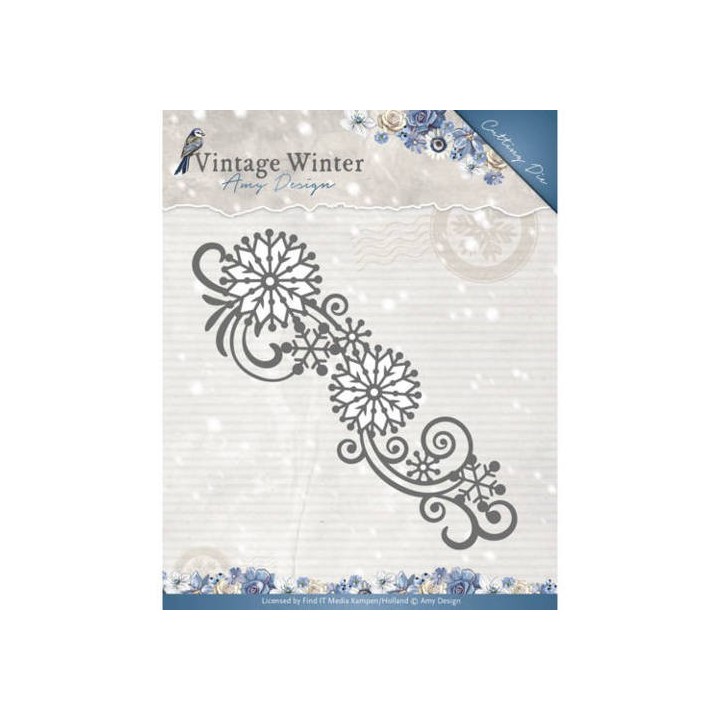 (ADD10123)Die - Amy Design - Vintage Winter - Snowflake Swirl Border