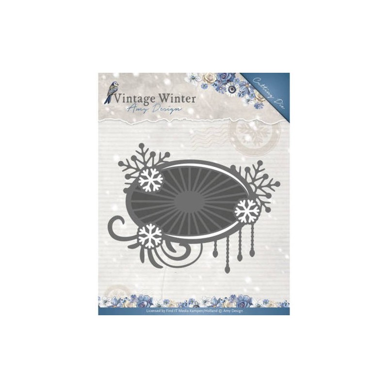 (ADD10124)Die - Amy Design - Vintage Winter - Snowflake Swirl Label