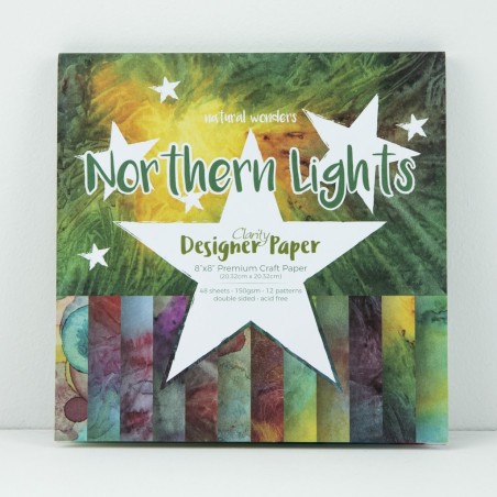 (ACC-CA-30443-88)GROOVI DESIGNER CRAFT PAPER 8" X 8" NORTHERN LIGHTS - NATURAL WONDERS