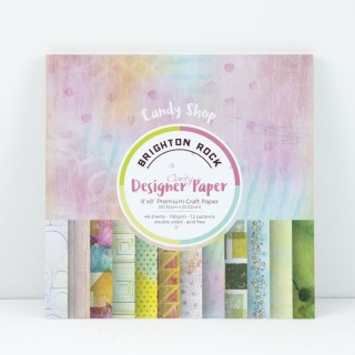 (ACC-CA-30440-88)GROOVI DESIGNER CRAFT PAPER 8" X 8" BRIGHTON ROCK - CANDY SHOP COLLECTION
