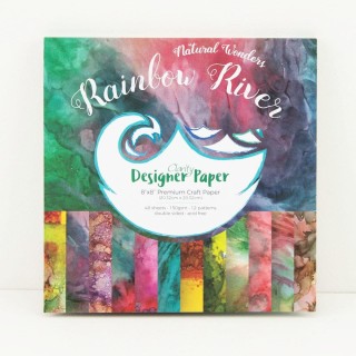 (ACC-CA-30539-88)GROOVI DESIGNER CRAFT PAPER 8" X 8" RAINBOW RIVER