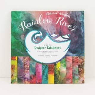 (ACC-CA-30540-88)DESIGNER PARCHMENT PAPER 8" X 8" RAINBOW RIVER