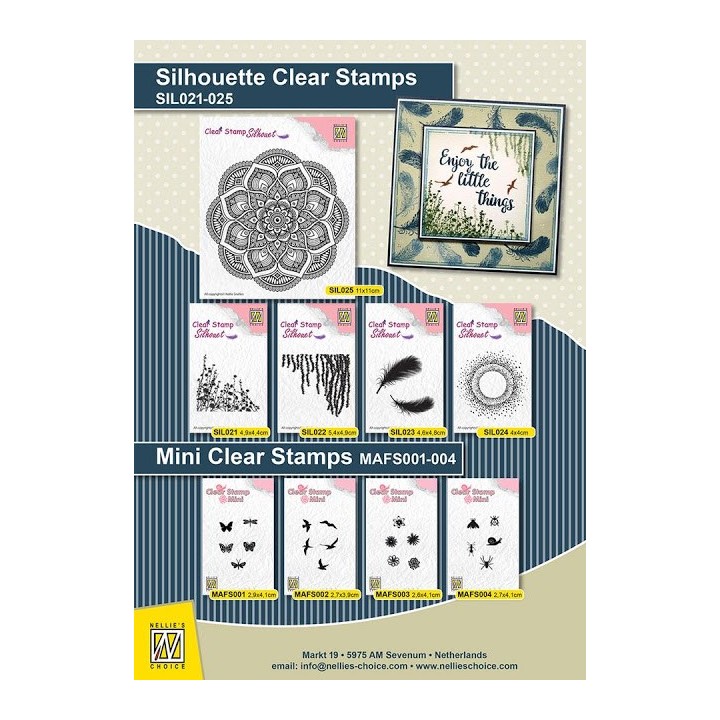 (SIL022)Nellie`s Choice Clearstamp - Silhouette Hanging flowers