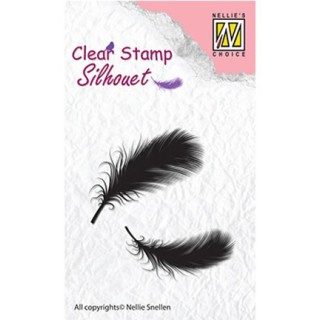 (SIL023)Nellie`s Choice Clearstamp - Silhouette Feathers