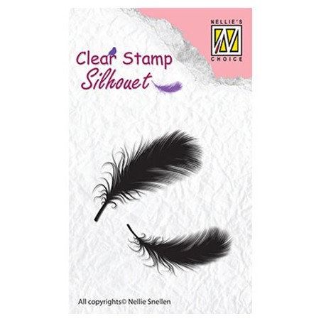 (SIL023)Nellie`s Choice Clearstamp - Silhouette Feathers