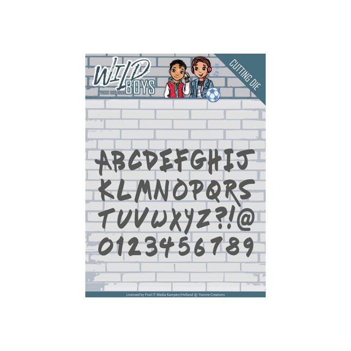 (YCD10118)Die - Yvonne Creations - Wild Boys - Solid Alphabet