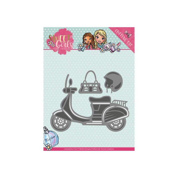 (YCD10120)Die - Yvonne Creations - Sweet Girls - Scooter