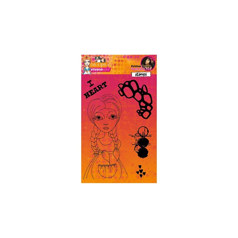 (STAMPMB01)Studio light Stamps Mixed Media Rainbow Designs nr.01