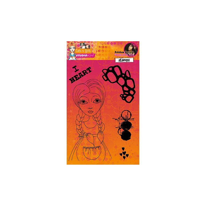 (STAMPMB01)Studio light Stamps Mixed Media Rainbow Designs nr.01