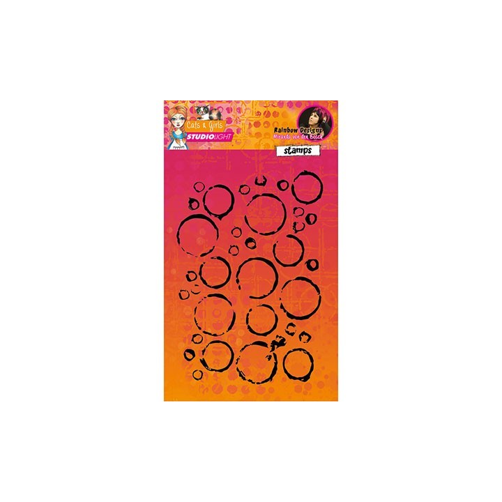 (STAMPMB08)Studio light Stamps Mixed Media Rainbow Designs nr.08